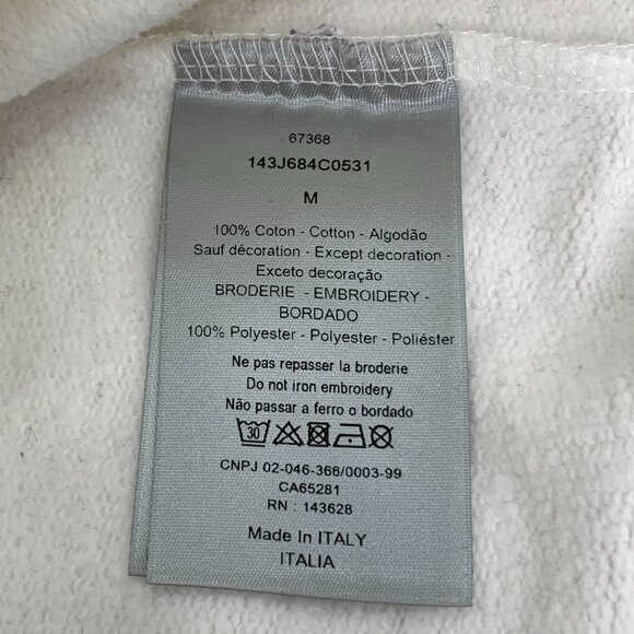 Dior White Embroidered Logo Cotton Long-Sleeved Round-Neck Sweatshirt M - Picture 4 of 8